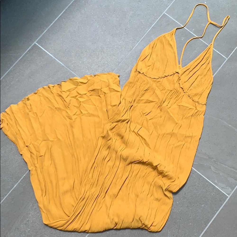 Yellow mustard maxi dress